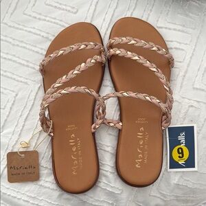 Ariella Women's Braided Sandals - Pink and Brown